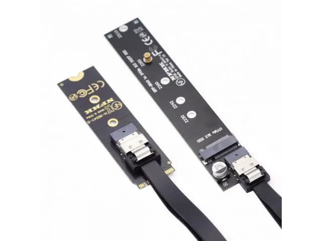 Alt view image 3 of 7 - NGFF M-Key NVME Male to Female Extension Cable 40cm with SFF-8654 Connector for Mainboard SSD 2280/22110 SA-040+SF-100