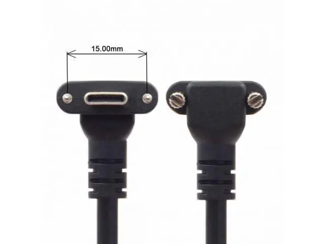 Alt view image 4 of 7 - Down Up Angled USB 3.1 Type-C Dual Screw Locking to USB3.0 Data GL3523 Extender Cable 90 Degree for Camera Link (8 Meters) UC-128-8.0M F