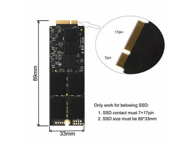 Alt view image 5 of 7 - USB 3.0 to 2012 MAC Laptop Pro Retina A1425 A1398 MC975 MC976 MD212 MD213 ME662 ME664 ME665 SSD 17+7Pin Case UC-079-BK+SA-099