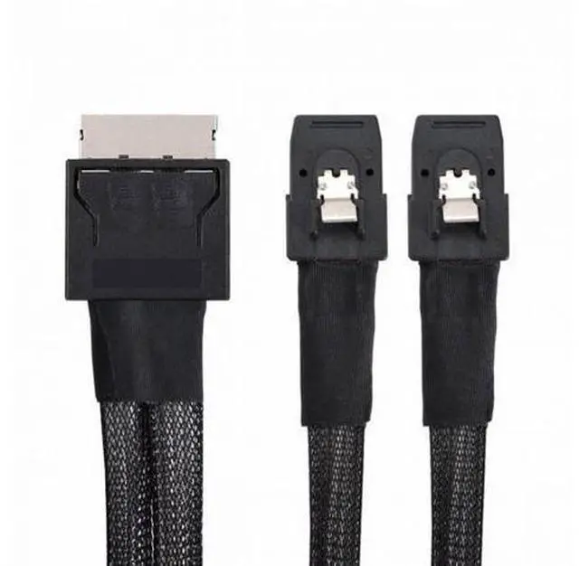 Alt view image 2 of 7 - OCuLink PCIe PCI-Express SFF-8611 8x 8-Lane to Dual SFF-8087 4x SSD Data Active Cable 50cm SF-050