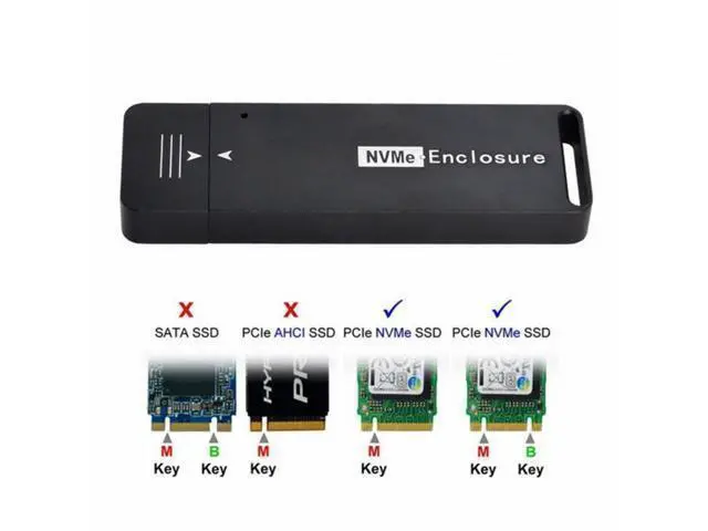 Alt view image 2 of 7 - USB 3.1 Gen2 10Gbps to NVME PCI-E M-Key Solid State Drive External Enclosure 2230/2242mm U3-017-2242MG