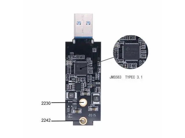 Alt view image 4 of 7 - USB 3.1 Gen2 10Gbps to NVME PCI-E M-Key Solid State Drive External Enclosure 2230/2242mm U3-017-2242MG