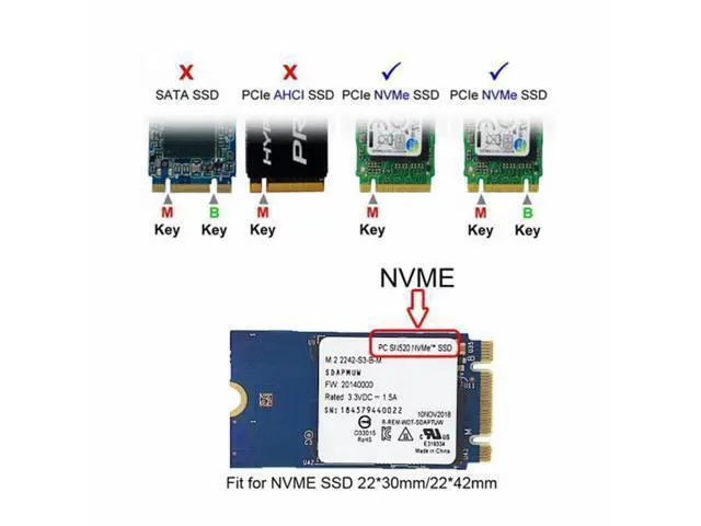 Alt view image 7 of 7 - USB 3.1 Gen2 10Gbps to NVME PCI-E M-Key Solid State Drive External Enclosure 2230/2242mm U3-017-2242MG
