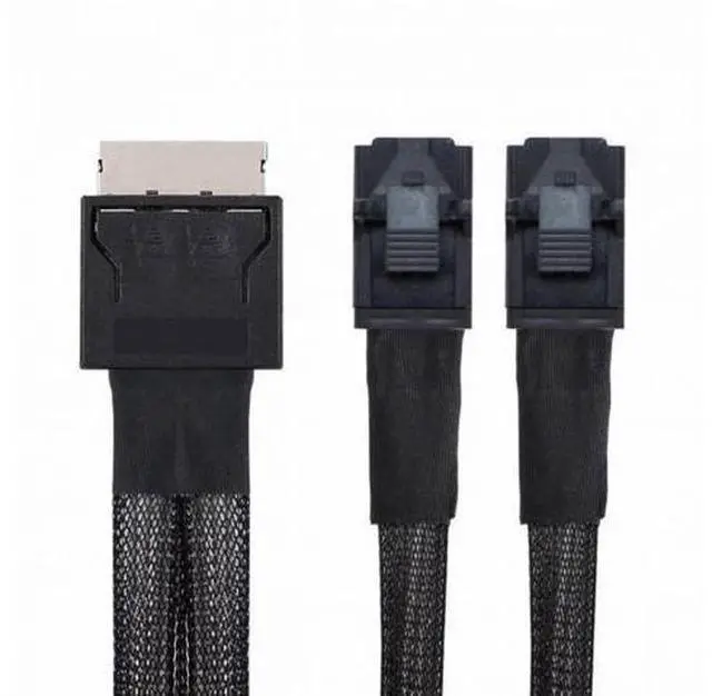 Alt view image 2 of 7 - OCuLink PCIe PCI-Express SFF-8611 8x 8-Lane to Dual SFF-8643 HD 4x SSD Data Active Cable 50cm SF-051