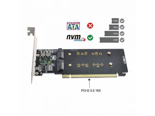 Alt view image 2 of 7 - 4X NVME M.2 AHCI to PCIE Express 3.0 Gen3 X16 Raid Card VROC Raid0 Hyper Adapter SA-024-NV002