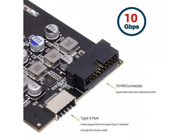 Alt view image 7 of 7 - 10Gbps Type-E USB 3.1 Front Panel Socket & USB3.0 19Pin/20Pin & Dual Type-C USB-C to PCI-E Express Card Adapter ASM3142 VL822 UC-083-4P