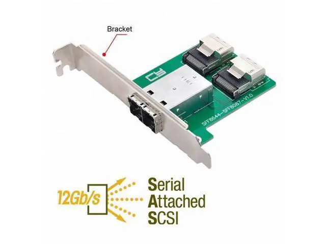 Alt view image 4 of 7 - Dual Ports Mini SAS HD SFF-8644 To Internal Mini SAS SFF-8087 PCBA Female Adapter With Low Profile Bracket SF-019