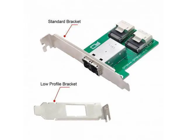 Alt view image 5 of 7 - Dual Ports Mini SAS HD SFF-8644 To Internal Mini SAS SFF-8087 PCBA Female Adapter With Low Profile Bracket SF-019