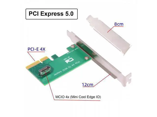Alt view image 2 of 7 - PCI-Express 5.0 4.0 4X to MCIO Mini Cool Edge IO Female Host Adapter for PCIe Nvme U.2 SSD SF-085