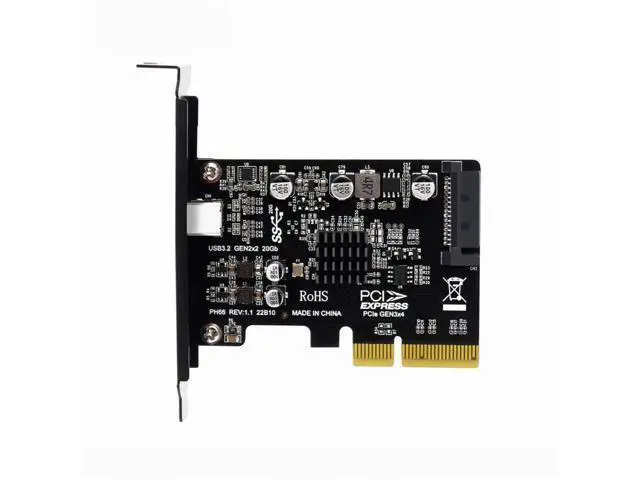 Alt view image 7 of 7 - USB 3.2 Gen2 Type-C 20Gbps USB-C to PCI-E 4X Express Card Adapter for Desktop Motherboard UC-104-CF