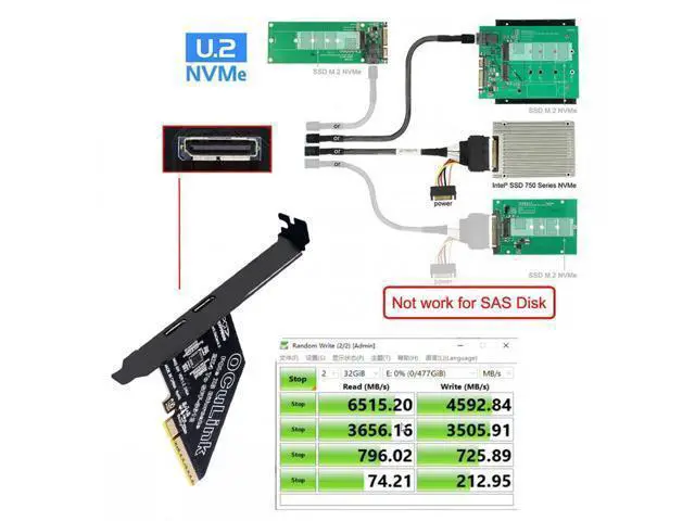 Alt view image 5 of 7 - PCI-Express 4.0 PCIE 8x Detachable to Dual Oculink SFF-8612 SFF-8611 VROC Raid0 Adapter for U.2 SSD eGPU External Graphics Card Dock SF-057-OC05