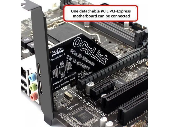 Alt view image 6 of 7 - PCI-Express 4.0 PCIE 8x Detachable to Dual Oculink SFF-8612 SFF-8611 VROC Raid0 Adapter for U.2 SSD eGPU External Graphics Card Dock SF-057-OC05