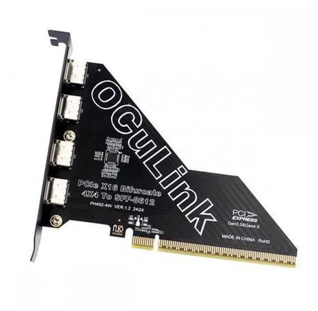 Main image of PCI-Express 4.0 PCIE 16x Detachable to Four Oculink SFF-8612 SFF-8611 External VROC Raid0 Adapter for U.2 SSD eGPU External Graphics Card Dock SF-057-OC06