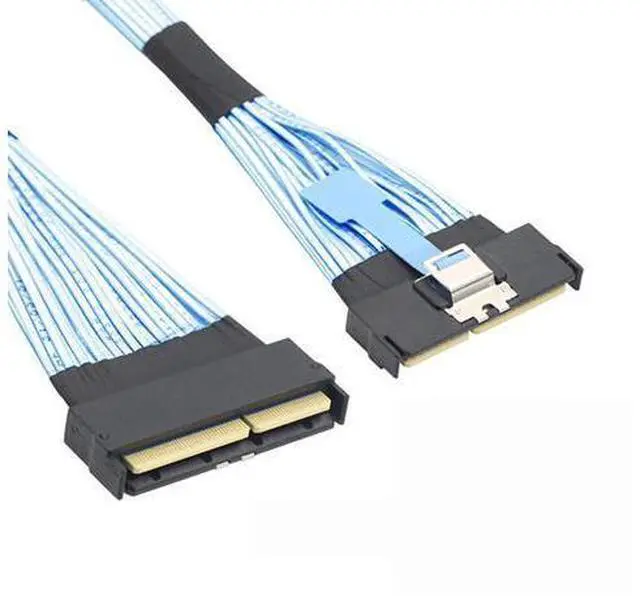 Main image of PCI-E 5.0 Mini Cool Edge IO MCIO STR PCI-E 16x 124Pin Male to MCIO 124Pin Male Extender Cable 50cm with Pull Tab