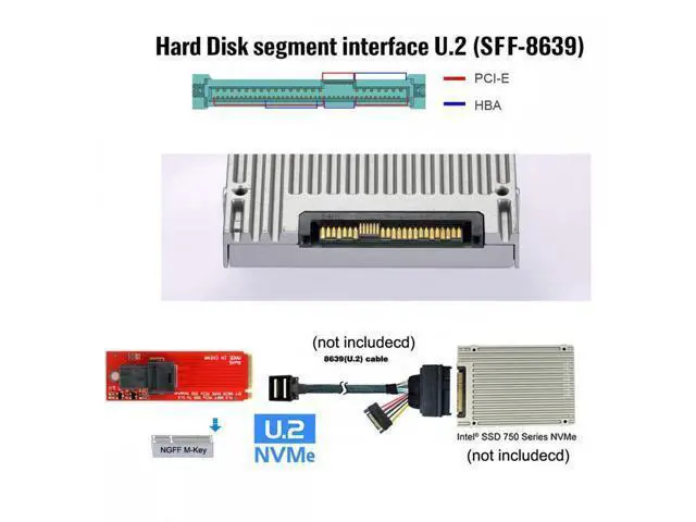 Alt view image 3 of 7 - M.2 SFF-8643 Card Adapter and U.2 U2 SFF-8639 NVME PCIe SSD Cable PCI-E 3.0 4.0 for Mainboard SSD SF-093+SF-094-RE