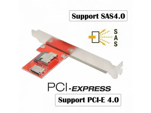 Alt view image 4 of 7 - PCI-Express 4.0 Mini SAS SFF-8087 to Oculink SFF-8611 SFF-8612 PCBA Female Adapter With Bracket SF-041