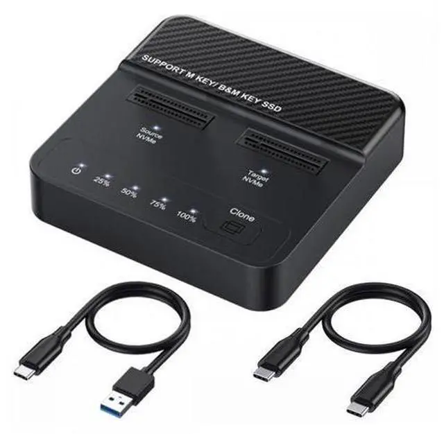 Main image of NVME M.2 NGFF M-Key Cloner Dual-Bay to Type-C USB-C One-Click Offline Clone Backup Enclosure 20Gbps Hyper Vertical Duplicator UC-111-20G+DC12V