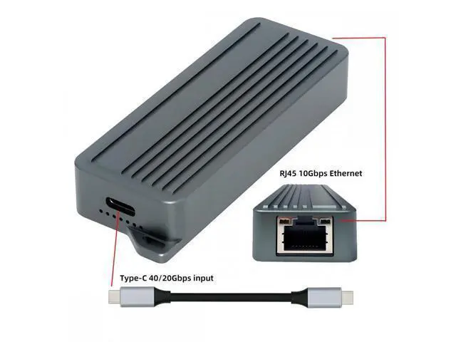Alt view image 4 of 7 - USB-C Type-C USB4 USB3.2 Gen2 to 10Gbps GBE Gigabit 10000Mbps 5Gbps 2.5Gbps Ethernet Network LAN Cable Adapter RTL8159 for Desktop Laptop NAS UT-029-10G