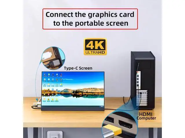 Alt view image 4 of 7 - Reversed HDMI 4K Source to Type C USB-C Touch Screen Displays Male HDTV Cable for Laptop Monitor 2.0m