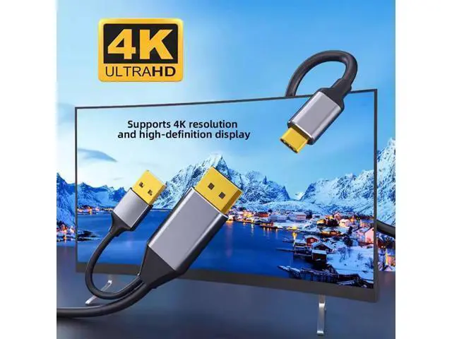 Alt view image 6 of 7 - Reversed Displayport Source to Type C USB-C Touch Screen Displays Male 4K HDTV Cable for Laptop Monitor 2.0m