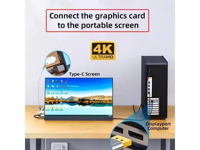 Alt view image 5 of 7 - Reversed Displayport Source to Type C USB-C Touch Screen Displays Male 4K HDTV Cable for Laptop Monitor 2.0m