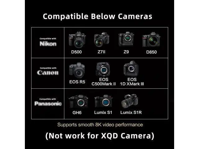 Alt view image 5 of 7 - CFexpress Type-B 128GB Memory Card CFE CFB Adapter Compatible with XS Camera 8K RAW PCIe Expansion