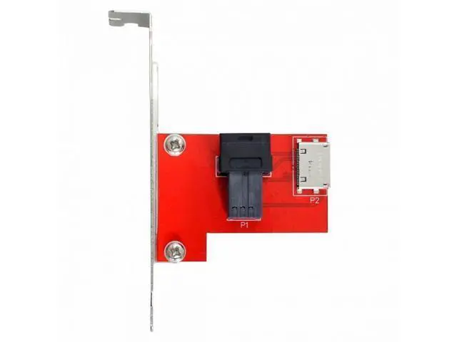 Alt view image 2 of 7 - PCI-Express 4.0 Mini SAS HD SFF-8643 to Oculink SFF-8611 SFF-8612 PCBA Female Adapter With Bracket SF-042