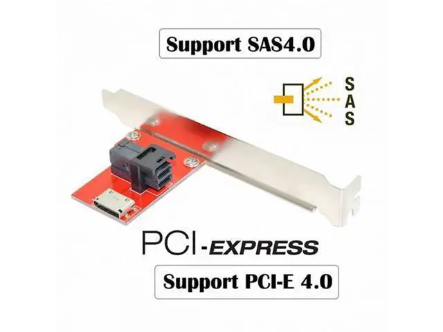 Alt view image 4 of 7 - PCI-Express 4.0 Mini SAS HD SFF-8643 to Oculink SFF-8611 SFF-8612 PCBA Female Adapter With Bracket SF-042