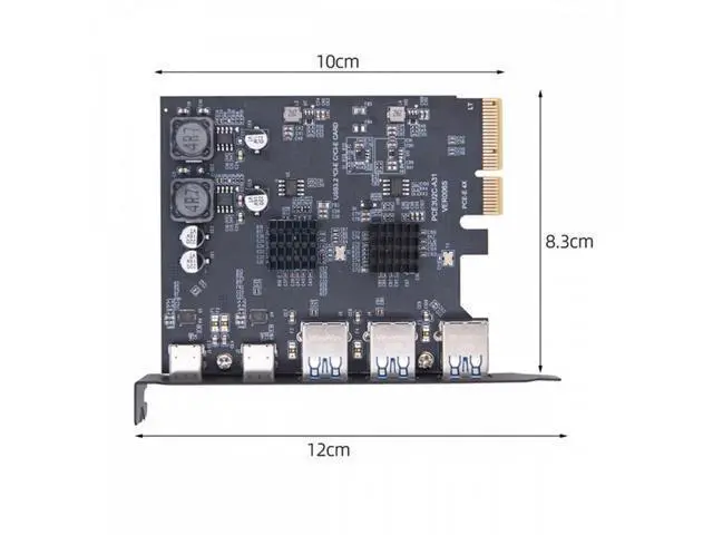 Alt view image 3 of 7 - 10Gbps Three Type-A USB3.0 Back Panel Socket & Dual USB3.1 Type-C USB-C to PCI-E Express Card Adapter ASM3142 VL822