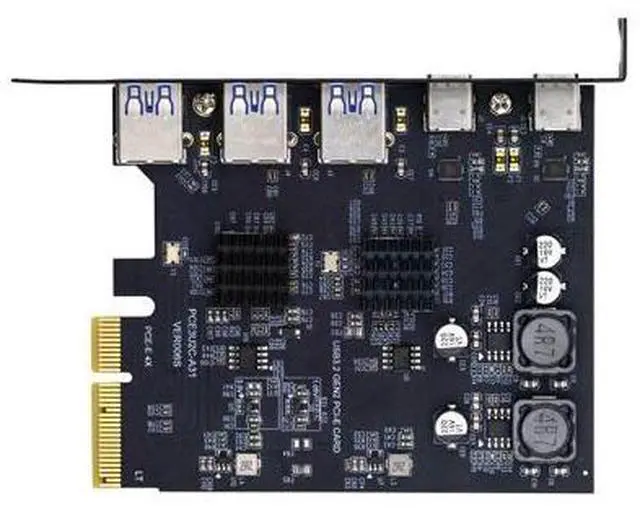 Main image of 10Gbps Three Type-A USB3.0 Back Panel Socket & Dual USB3.1 Type-C USB-C to PCI-E Express Card Adapter ASM3142 VL822