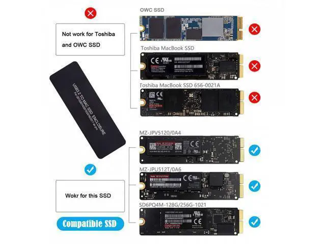 Alt view image 6 of 7 - USB3.2 Type-C USB-C to 16+12Pin Mobile Box HDD Enclosure for MAC Air Pro 2013 2014 2015 2016 SSD Portable Case U3-009-TC