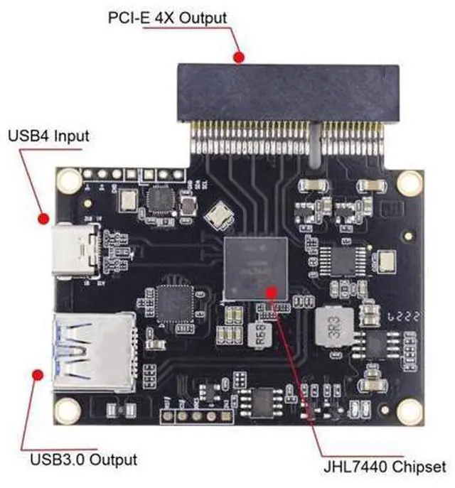 Main image of Type-C USB4 40Gbps to PCI-E SSD 4x Graphics Card Converter Cable USB4.0 40Gbps JHL7440 Chipset