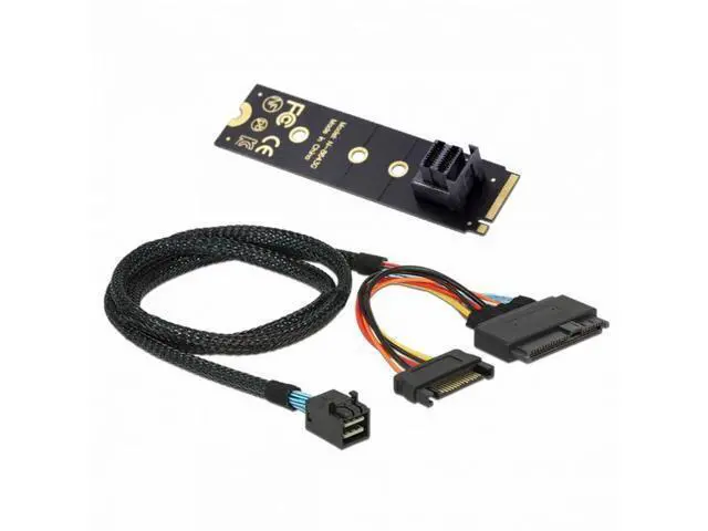 Alt view image 2 of 7 - 22X80mm 2280 M.2 SFF-8643 Card and U.2 U2 SFF-8639 NVME PCIe SSD Cable PCI-E 3.0 4.0 for Mainboard SSD SF-093+SF-094-BK