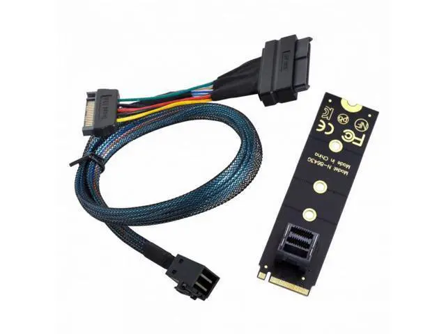 Alt view image 3 of 7 - 22X80mm 2280 M.2 SFF-8643 Card and U.2 U2 SFF-8639 NVME PCIe SSD Cable PCI-E 3.0 4.0 for Mainboard SSD SF-093+SF-094-BK