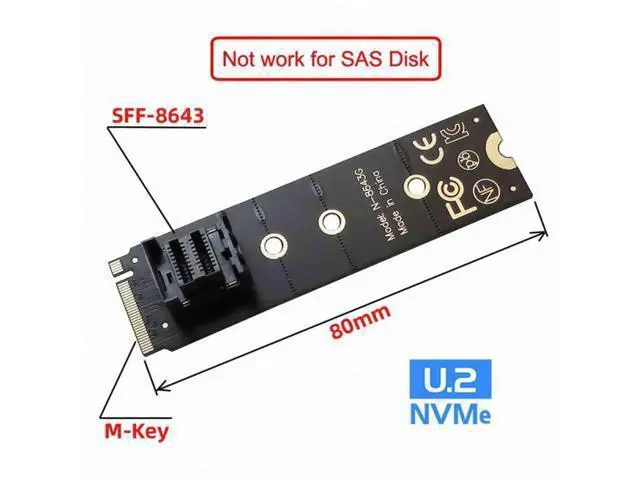 Alt view image 4 of 7 - 22X80mm 2280 M.2 SFF-8643 Card and U.2 U2 SFF-8639 NVME PCIe SSD Cable PCI-E 3.0 4.0 for Mainboard SSD SF-093+SF-094-BK