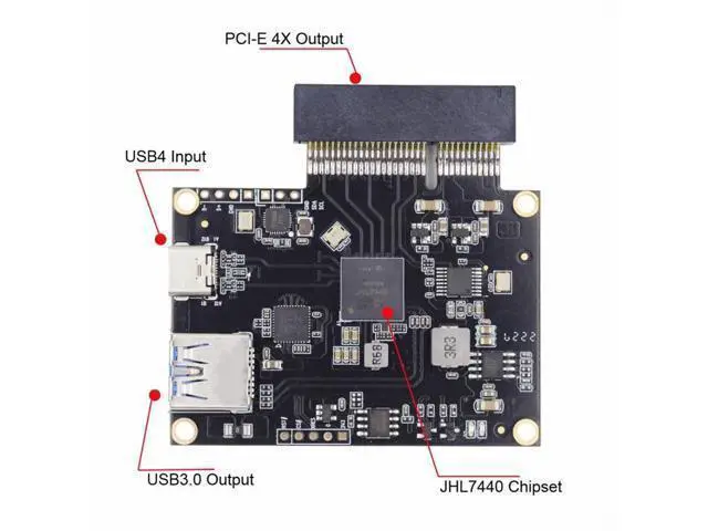 Alt view image 2 of 7 - USB4.0 Type-C USB4 40Gbps to PCI-E SSD 4x Graphics Card Converter Cable USB4.0 40Gbps JHL7440 Chipset UC-143+EP-005