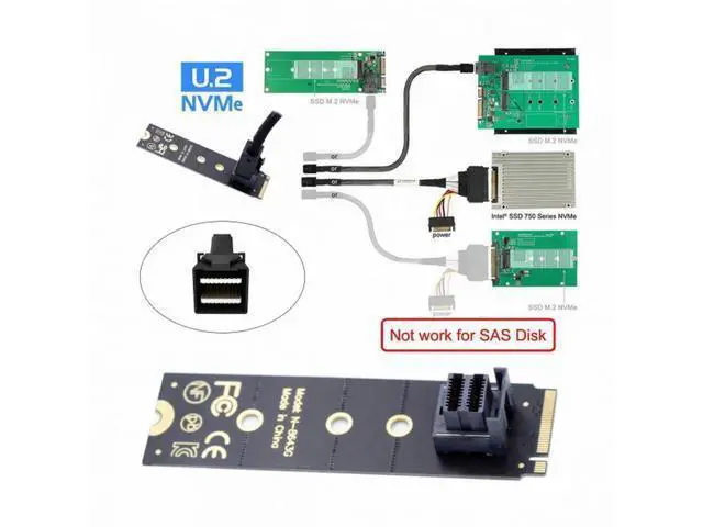 Alt view image 5 of 7 - 22X80mm 2280 M.2 SFF-8643 Card and U.2 U2 SFF-8639 NVME PCIe SSD Cable PCI-E 3.0 4.0 for Mainboard SSD SF-093+SF-094-BK
