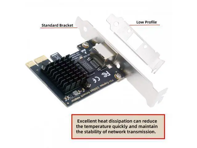Alt view image 2 of 7 - 2500Mbps 2.5Gbps to PCI-E PCI Express 1x GBE Gigabit 1000Mbps Ethernet Network LAN Cable Adapter for Desktop Motherboard UT-027-1P