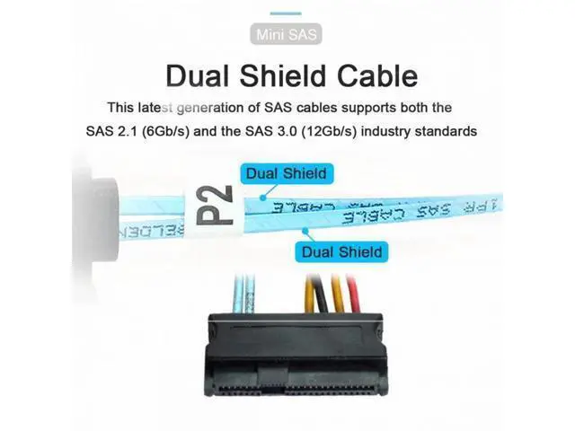 Alt view image 5 of 7 - Slimline SAS 4.0 SFF-8654 4i 38pin Host to 4 SAS 29pin SFF-8482 Target Hard Disk Fanout Raid Cable SF-047