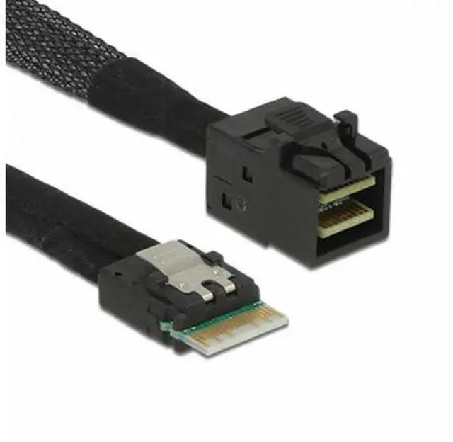 Main image of Slim Line SAS 4.0 SFF-8654 4i 38pin Host to HD Mini SAS 4i SFF-8643 36pin Target Cable 50cm SF-098