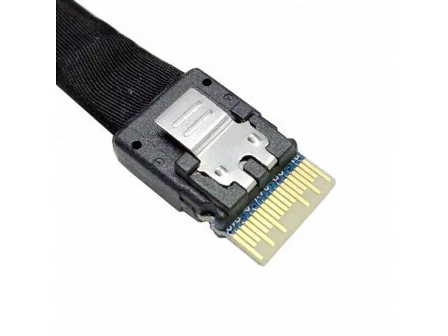 Alt view image 5 of 7 - Slim Line SAS 4.0 SFF-8654 4i 38pin Host to HD Mini SAS 4i SFF-8643 36pin Target Cable 50cm SF-098