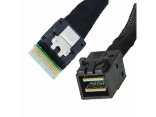 Alt view image 7 of 7 - Slim Line SAS 4.0 SFF-8654 4i 38pin Host to HD Mini SAS 4i SFF-8643 36pin Target Cable 50cm SF-098