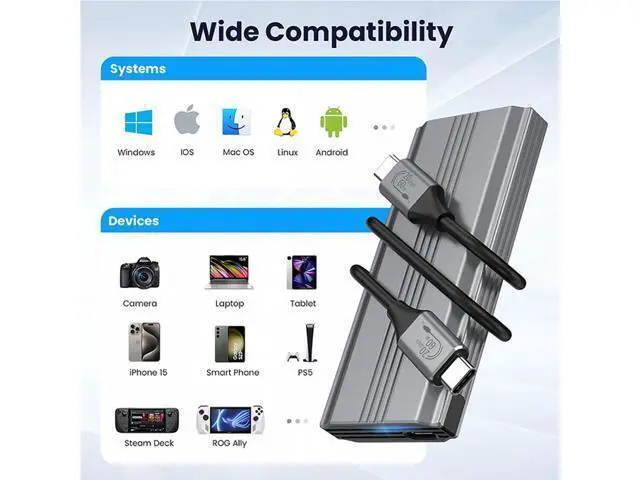 Alt view image 3 of 7 - NGFF Type-C USB3.2 USB4 20Gbps to M-key M.2 NGFF NVME SATA SSD PCBA Enclosure 2280/2242/2260mm RTL9220 UC-145-20G