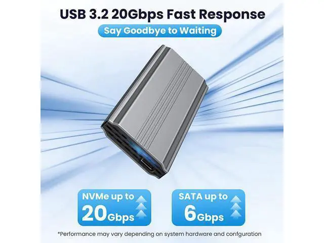 Alt view image 4 of 7 - NGFF Type-C USB3.2 USB4 20Gbps to M-key M.2 NGFF NVME SATA SSD PCBA Enclosure 2280/2242/2260mm RTL9220 UC-145-20G