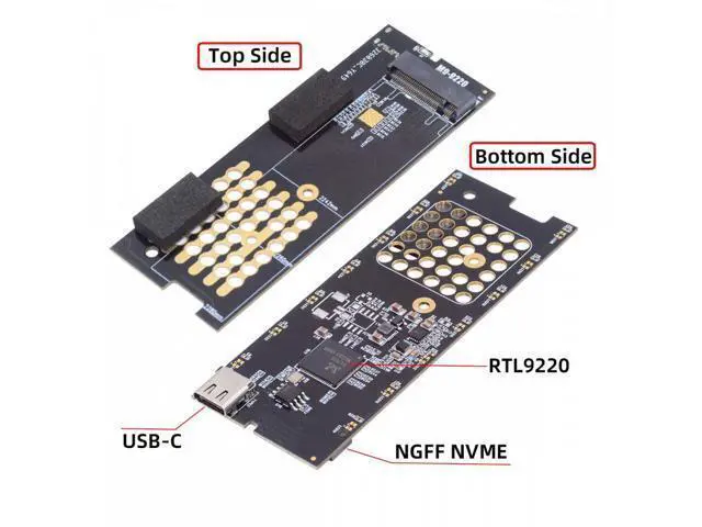Alt view image 7 of 7 - NGFF Type-C USB3.2 USB4 20Gbps to M-key M.2 NGFF NVME SATA SSD PCBA Enclosure 2280/2242/2260mm RTL9220 UC-145-20G