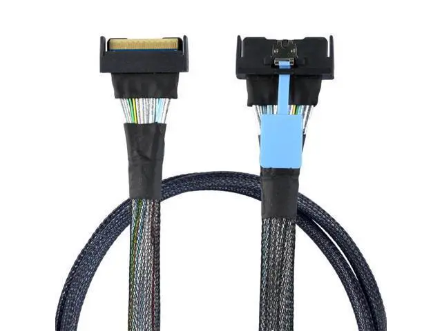 Alt view image 2 of 7 - PCI-E 5.0 Mini Cool Edge IO MCIO STR PCI-E Slimline SAS 8i 74Pin Male to MCIO 74Pin Male Extender Cable 50cm