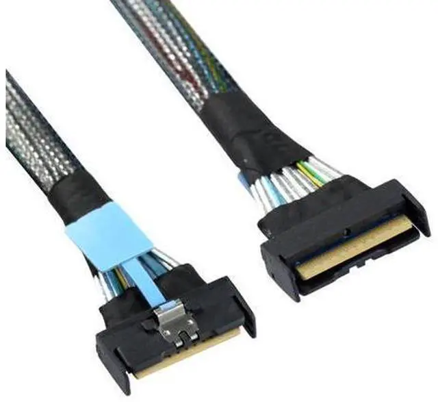 Main image of PCI-E 5.0 Mini Cool Edge IO MCIO STR PCI-E Slimline SAS 8i 74Pin Male to MCIO 74Pin Male Extender Cable 50cm