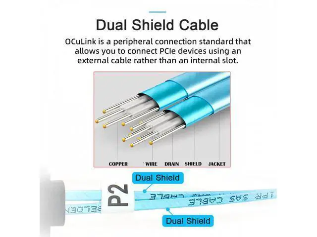 Alt view image 3 of 7 - Down Angled 90 Degree OcuLink PCIe 4.0 PCI-Express SFF-8611 4i to SFF-8611 Data Active Cable for eGPU SSD 80cm SF-014-DN