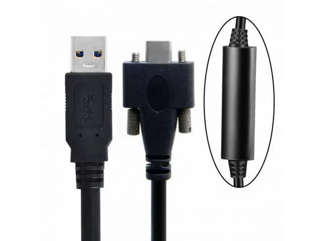 Alt view image 2 of 7 - USB 3.1 Type-C Dual Screws Locking to Standard USB3.0 Data Cable Mount Type for Camera Recorder (8 Meters) UC-048-8.0M F