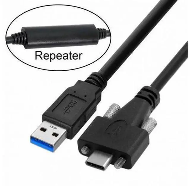 Main image of USB 3.1 Type-C Dual Screws Locking to Standard USB3.0 Data Cable Mount Type for Camera Recorder (8 Meters) UC-048-8.0M F